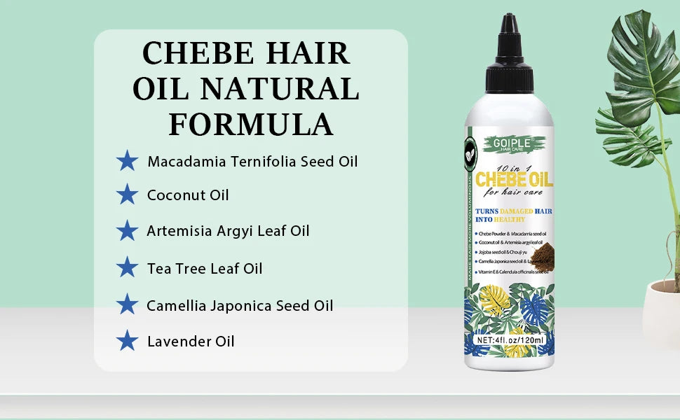 Natural Chebe Oil Essence Hair Growth Repair Damaged Anti Hair Break Loss Treatment Moisturizing Scalp Hair Strengthener Oil