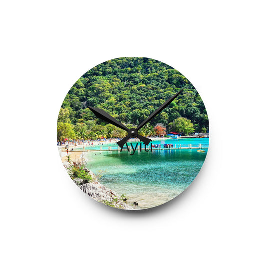 Serene Nature Acrylic Wall Clock | Coastal Decor for Home, Office, Gifts for Nature Lovers, Wall Art Clock, Coastal Living