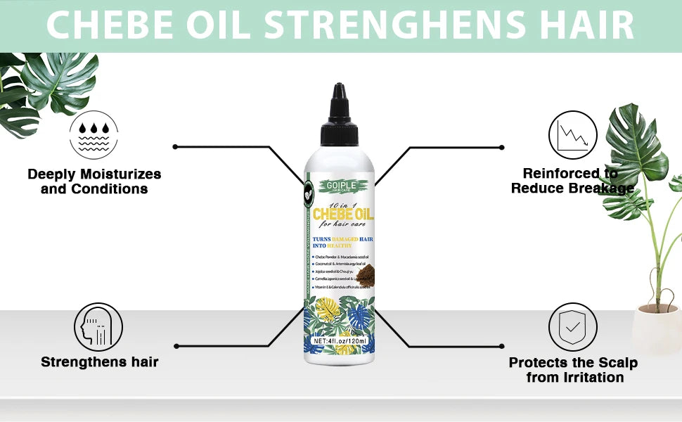 Natural Chebe Oil Essence Hair Growth Repair Damaged Anti Hair Break Loss Treatment Moisturizing Scalp Hair Strengthener Oil