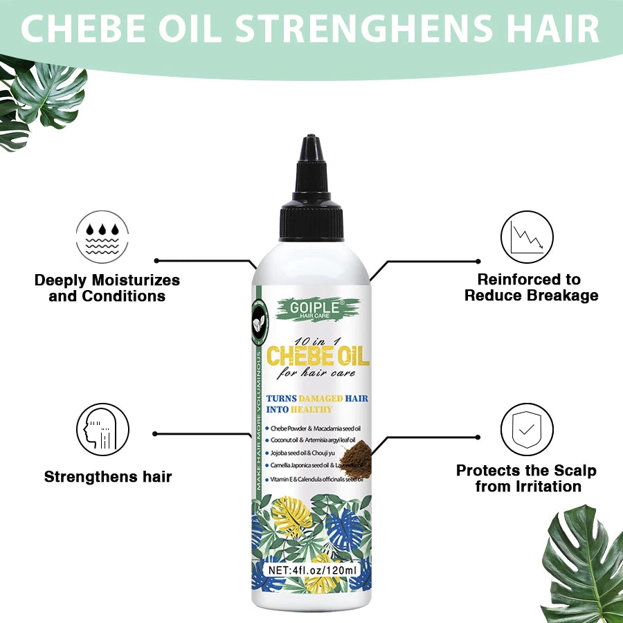 Natural Chebe Oil Essence Hair Growth Repair Damaged Anti Hair Break Loss Treatment Moisturizing Scalp Hair Strengthener Oil